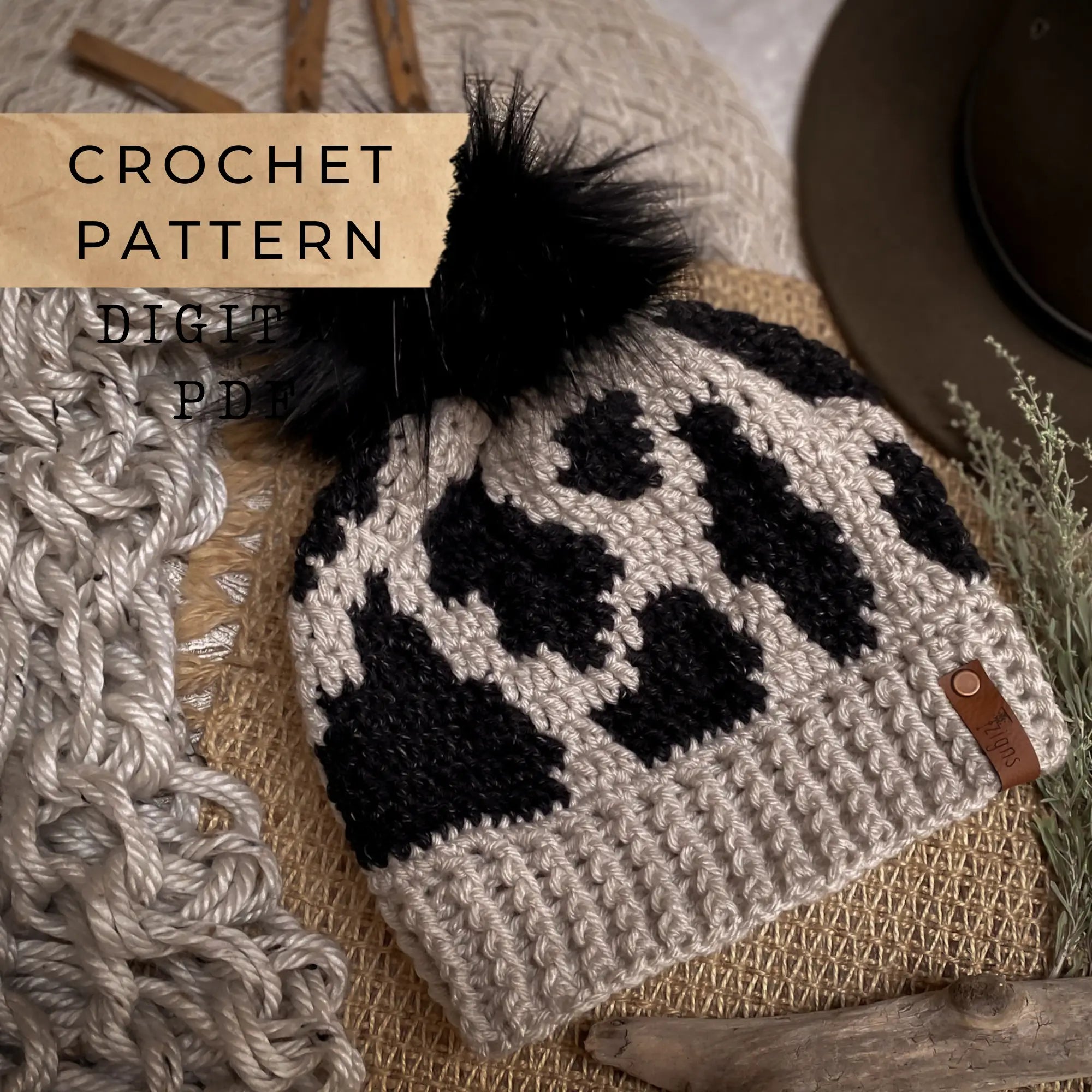 Cow Beanie Crochet Pattern