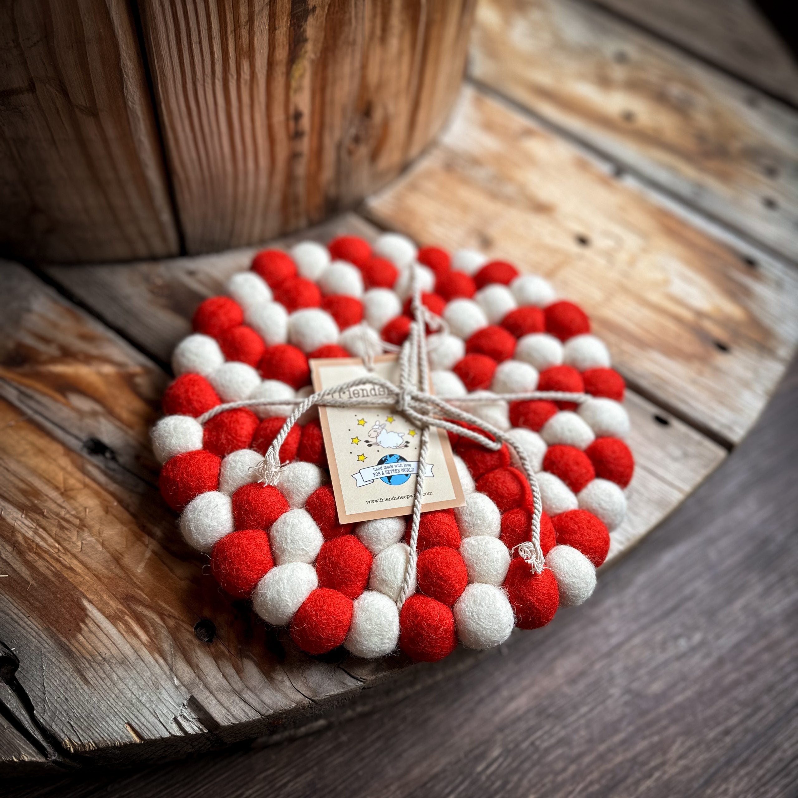 Eco Trivet & Coasters by Friendsheep | Candy Cane