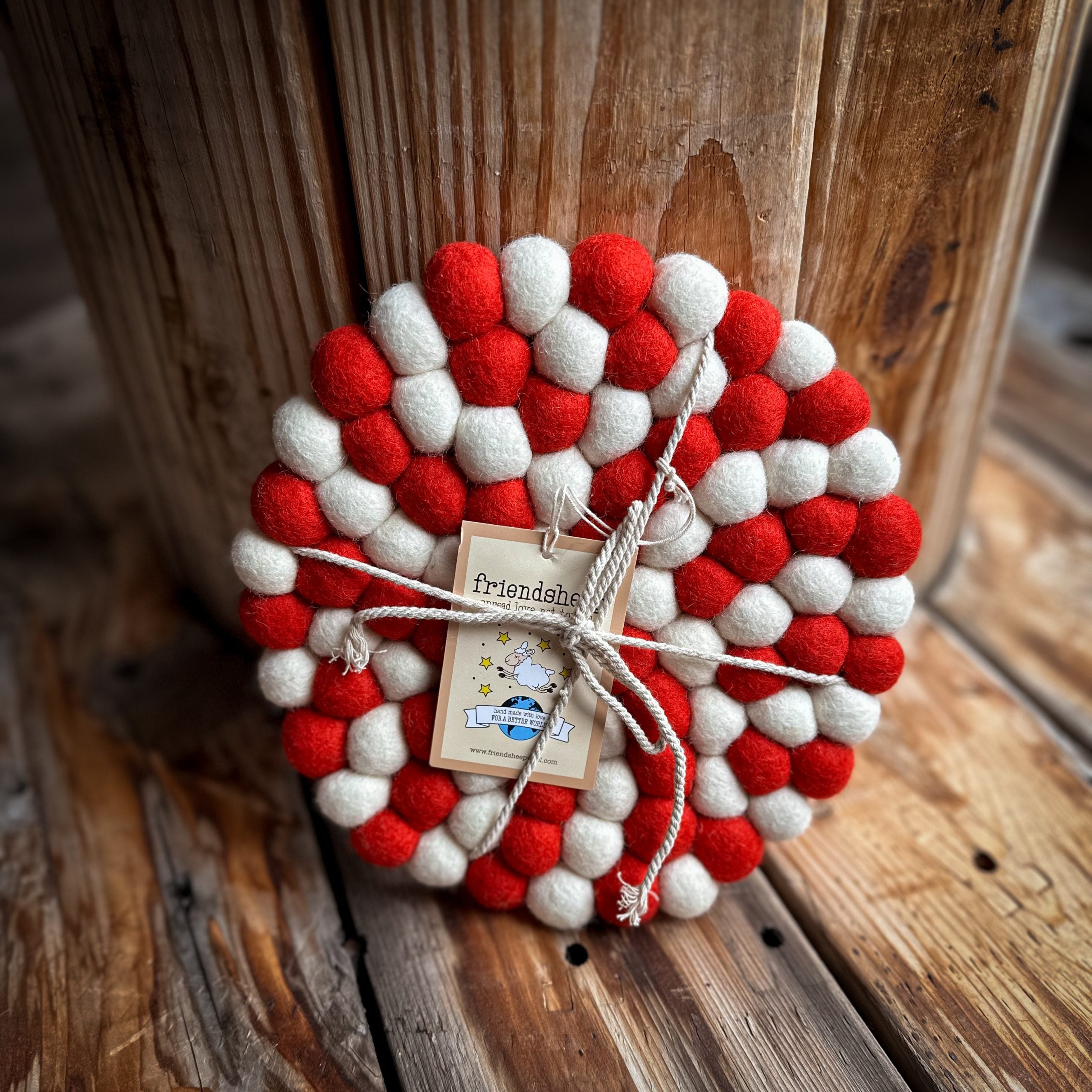 Eco Trivet & Coasters by Friendsheep | Candy Cane